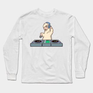 Cartoon Llama DJ at Turntable Long Sleeve T-Shirt